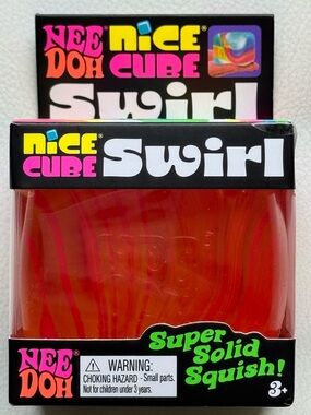 NeeDoh Nice Cube Swirl Orange Squishy Squeeze Fidget TikTok Toy New SHIPS TODAY!